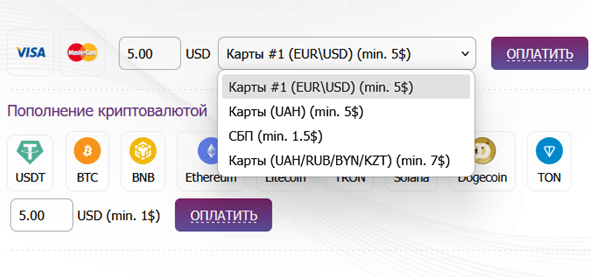 crdtv способы оплаты